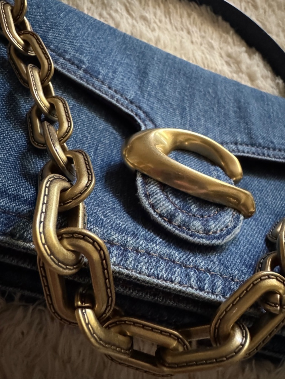Coach Chain Tabby 26 Denim Shoulder Bag - Picture 6 of 16